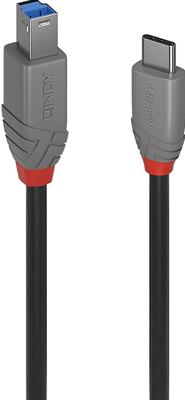 Lindy 36667 USB-kabel 2 m USB 3.2 Gen 1 (3.1 Gen 1) USB C USB B Zwart