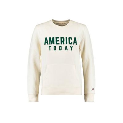 America Today sweater met tekst wit/groen America Today sweater met tekst wit/groen