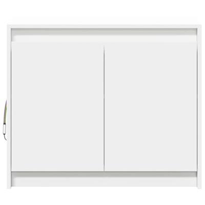 Dressoir met LED 72x34x61 cm bewerkt hout wit