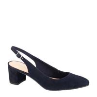 5th Avenue suède slingback pumps donkerblauw - thumbnail
