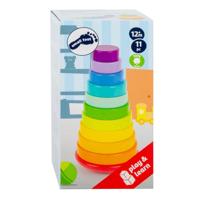 Small Foot houten stapeltoren regenboog, 11dlg. - thumbnail