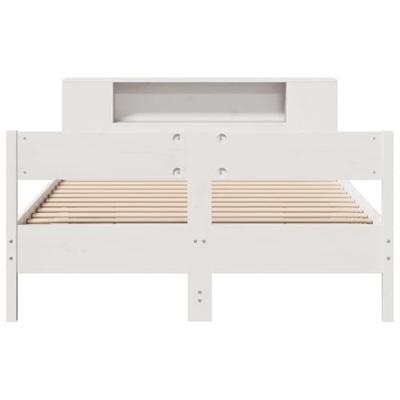 Bed met boekenkast zonder matras grenenhout wit 160x200 cm
