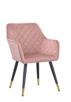 Eetkamerstoel Davanti Licht Roze velvet - thumbnail