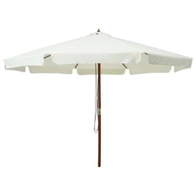 VidaXL Parasol met houten paal 330 cm zandwit