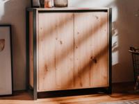 Commode DENZEL 2 deuren eik artisanaal/antraciet - thumbnail