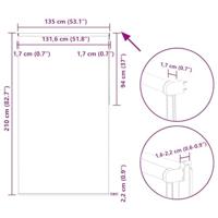 VidaXL Rolgordijn verduisterend 135x210 cm stofbreedte 131,6 cm wit - thumbnail