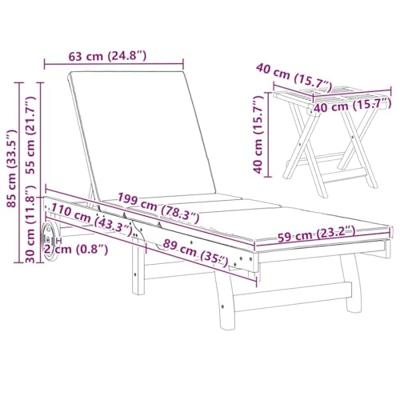 Ligstoel 1-persoon 2 pcs Bruin Massief Acaciahout