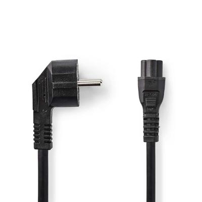 Nedis Stroomkabel | Type F (CEE 7/7) Male | IEC-320-C5 | Gehoekt | Recht | Vernikkeld | 3.00 m | Rond | PVC | Zwart | Label - CEGL10100BK30