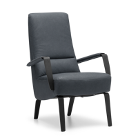 Fauteuil X-108 Donkerblauw Leer - thumbnail