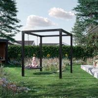 Zwart Houten Vierkante Pergola 198 x 198 CM Met Nestschommel - thumbnail