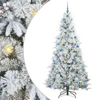 VidaXL Kunstmatige inklapbare kerstboom wit 210 cm pe en pvc - thumbnail