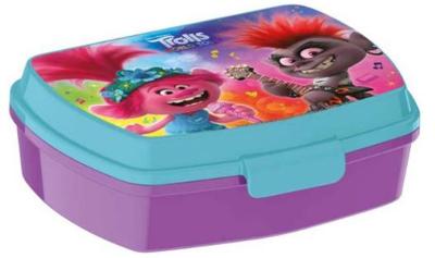 Disney broodtrommel Trolls 2 junior 17 x 14 cm paars/blauw