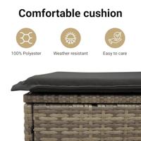 11-delige Tuinset met kussens poly rattan grijs - thumbnail