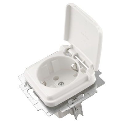 Busch-Jaeger Reflex Contactdoos | Inbouw | 1-voudig | Randaarde | Polarwit - 66.001.44 Busch-Jaeger Reflex Contactdoos | Inbouw | 1-voudig | Randaarde | Polarwit - 66.001.44