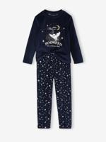 Harry Potter® pyjama voor meisjes in fluweel / velours marineblauw - thumbnail