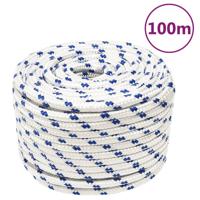 Boot touw 12 mm 100 m polypropyleen wit - thumbnail