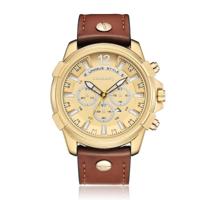 CAGARNY 6882 Fashion waterdichte polychromatische metalen shell quartz horloge met lederen armband - thumbnail