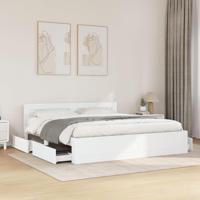 Bedframe met hoofdeinde zonder matras 180x200 cm wit - thumbnail