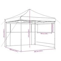 Partytent inklapbaar pop-up met 2 zijwanden bruin - thumbnail