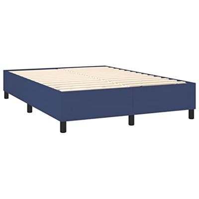 Boxspring met matras stof blauw 140x190 cm
