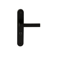 Hardbrass Deurkruk Phoenix op ovaal langschild WC63/8mm - zwart - thumbnail