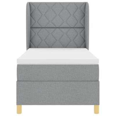 Boxspringbed met matras stof lichtgrijs 100x200 cm