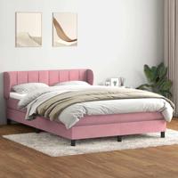 Boxspring met matras fluweel roze 160x220 cm - thumbnail