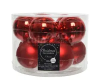 Decoris kerstballen Glas 10st kerstrood 6cm - thumbnail
