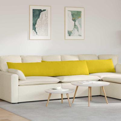 VidaXL Sofa kussens 2 stuks geel 200 x 40 cm cordstof