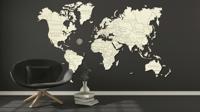 Wereld kaart in hout XXL - thumbnail