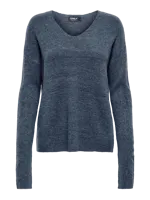 Only Onlcamilla V-neck L/s Pullover Knt Noos Trui Vintage Indigo - thumbnail