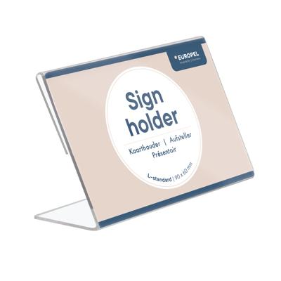 Kaarthouder Europel L-standaard 90x60mm liggend acryl
