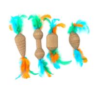 Nobleza Kattenspeeltje van karton met veren - thumbnail