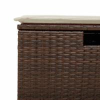 7-delige Loungeset met kussens poly rattan bruin - thumbnail