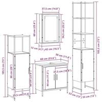 4-delige badkamermeubelset Artisan Eiken Engineered Wood - thumbnail