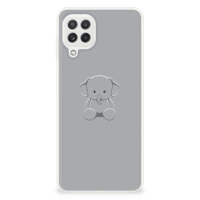 Samsung Galaxy A22 4G | M22 Telefoonhoesje met Naam Grijs Baby Olifant Samsung Galaxy A22 4G | M22 Telefoonhoesje met Naam Grijs Baby Olifant