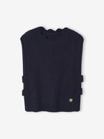 Mouwloze meisjestrui met versieringen marineblauw - thumbnail
