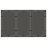 Tuintafel met glazen blad 150x90x75 cm poly rattan zwart - thumbnail