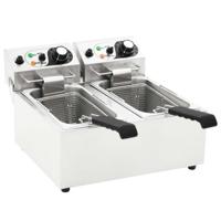 VidaXL 50742 friteuse Frituurpan 12 l Dubbel Zwart, Zilver Vrijstaand 4000 W - thumbnail