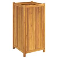 Plantenbak met voering 50x50x100 cm massief acaciahout - thumbnail