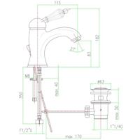 Wastafelmengkraan Sapho Kirk� Retro Kristal 1-hendel Gebogen 18.2 cm Brons Sapho - thumbnail