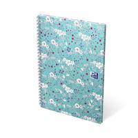 Oxford Floral softcover spiraalschrift, ft B5, 60 vel, geruit 5 mm, 3 geassorteerde designs - thumbnail