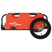 VidaXL Fietstrailer oxford stof en ijzer oranje - thumbnail
