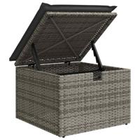 6-delige Loungeset met kussens poly rattan grijs - thumbnail
