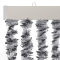 Vliegengordijn 100x230 cm chenille grijs en zwart-wit - thumbnail