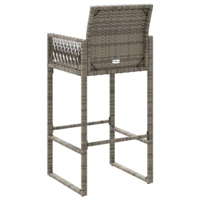 Tuinbarkrukken 2 st poly rattan grijs - thumbnail
