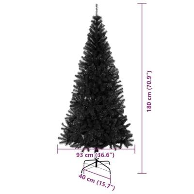 VidaXL Kerstboom met 300 led met standaard zwart 180 cm pvc VidaXL Kerstboom met 300 led met standaard zwart 180 cm pvc
