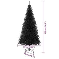 VidaXL Kerstboom met 300 led met standaard zwart 180 cm pvc - thumbnail