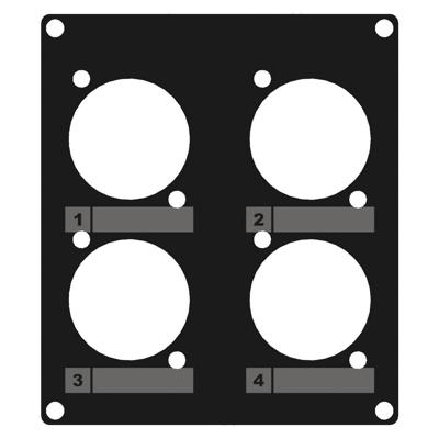 Caymon CASY203/B 4x D-size gat module voor CASY-chassis