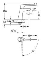 Grohe Euroeco Toiletkraan Ergonomisch Chroom - thumbnail
